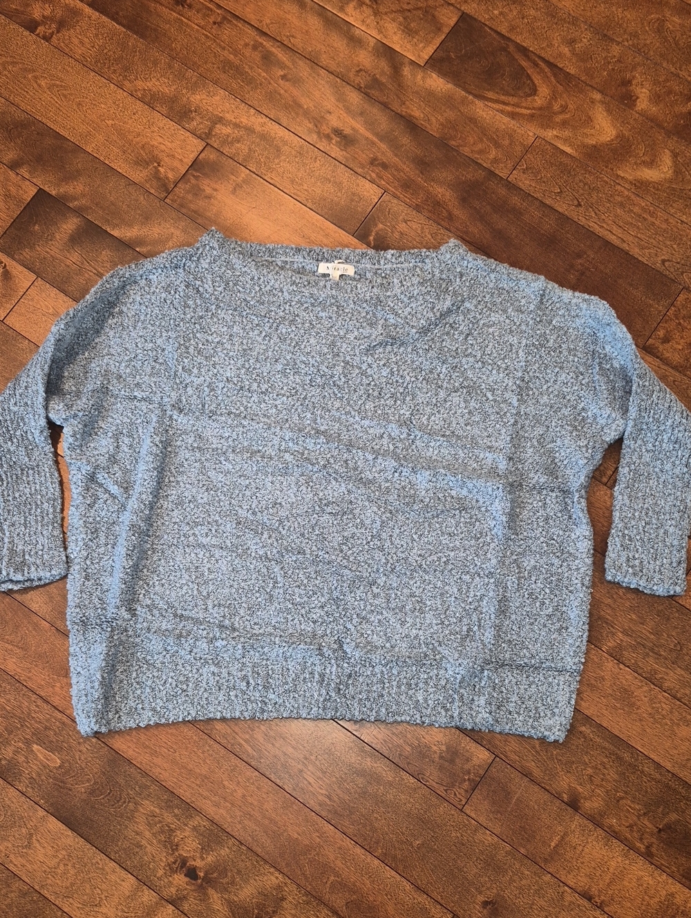 Miracle Light Blue Textured Crewneck Sweater